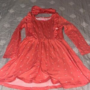 Freestyle Coral Dress with White Dots